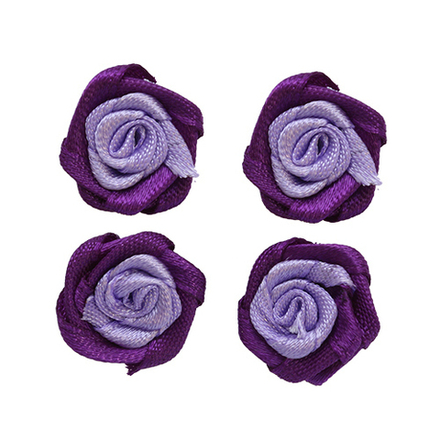 JY100189 Цветы пришивные, 1,5см, цв.лилов/сиренев.