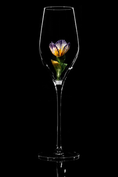 Бокал для шампанского Флюте. / Тюльпан. Фиолетовый.