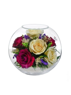 натуральные цветы в стекле, вакуум 02.18