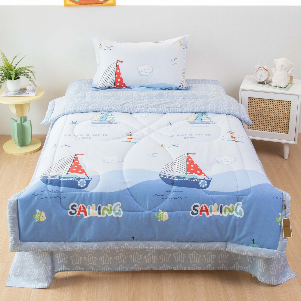 Постельное белье детское 160x80 Young на резинке, комплект с одеялом 100% хлопок OBKR026