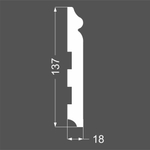 Плинтус напольный под покраску P8.137.18 МДФ Deartio 137x16x2070 мм