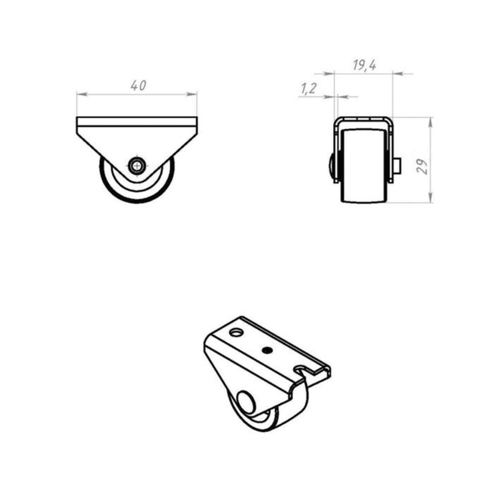 РОЛИК МЕТАЛЛИСТ ВЫКАТНОЙ H29 ЦИНК