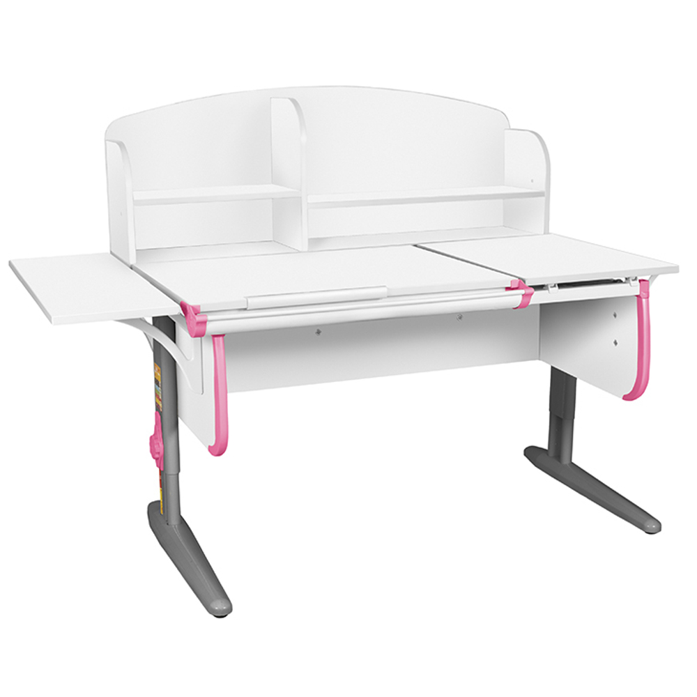 Растущая парта с задней закрытой и боковой полками Дэми СУТ 25-02-Б1НЗ (1500×880 мм)