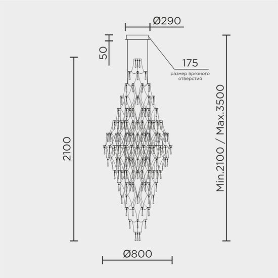 Подвесная люстра MODELUX premium ML.7826.800P GD