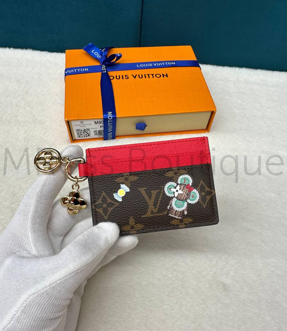 Картхолдер Louis Vuitton V Charms с принтом