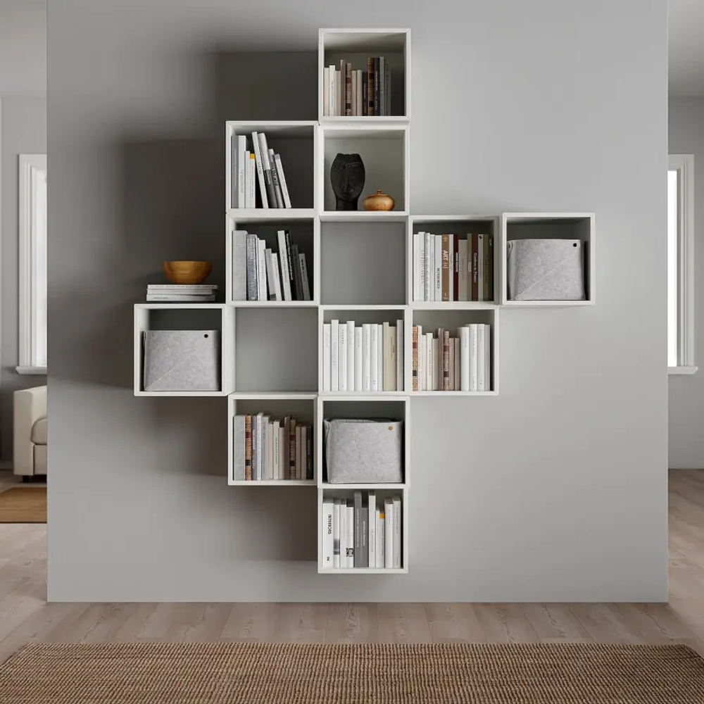 Комбинация навесных шкафов - IKEA EKET, 175x35x210 см, белый, ЭКЕТ ИКЕА