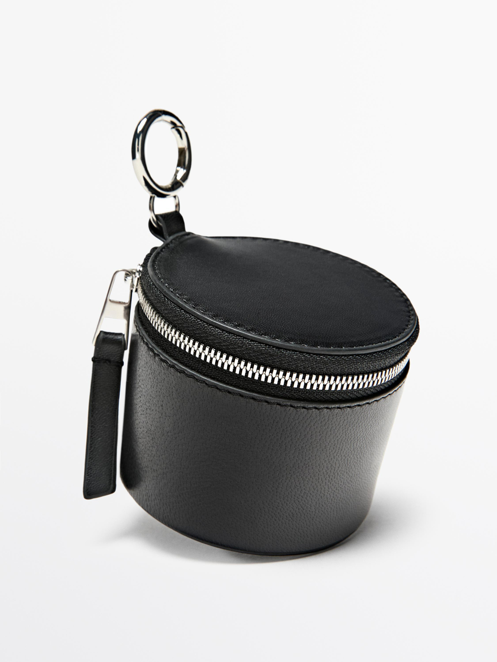 Massimo Dutti Мини-сумка круглая из кожи наппа, черный