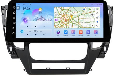 Магнитола для Mitsubishi Pajero Sport 3 2016-2020 АКПП (поддержка 360, климата и БК) - FarCar монитор 12.3" 2K QLED на Android 14, TS10, CarPlay, 4G SIM-слот