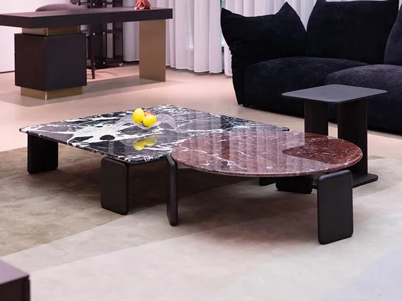 Стол журнальный 4614, 110х110 см, черный мрамор