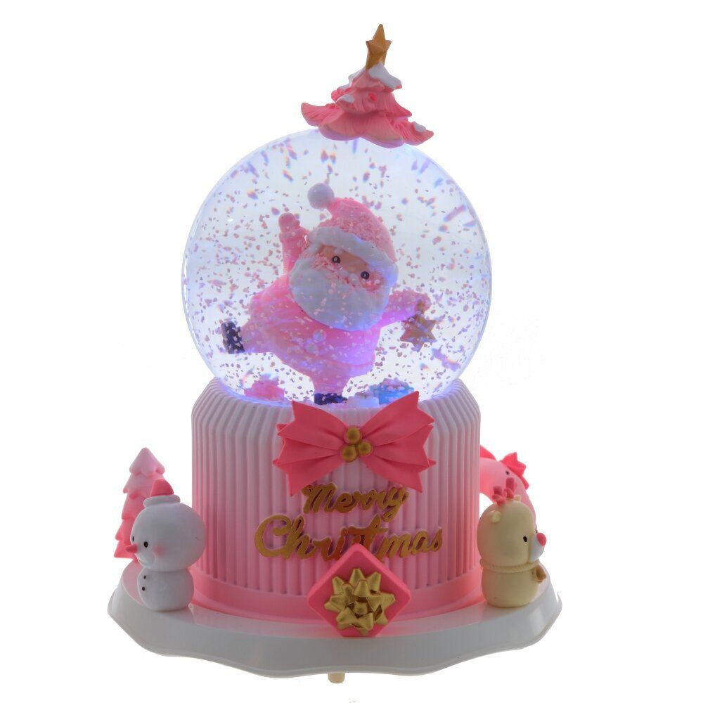 GAEM Фигурка декор "Дед Мороз" в стекл шаре (муз, подсвет, вьюга, движ, 3xAAA н/п), D10, L15 W15 H21 см