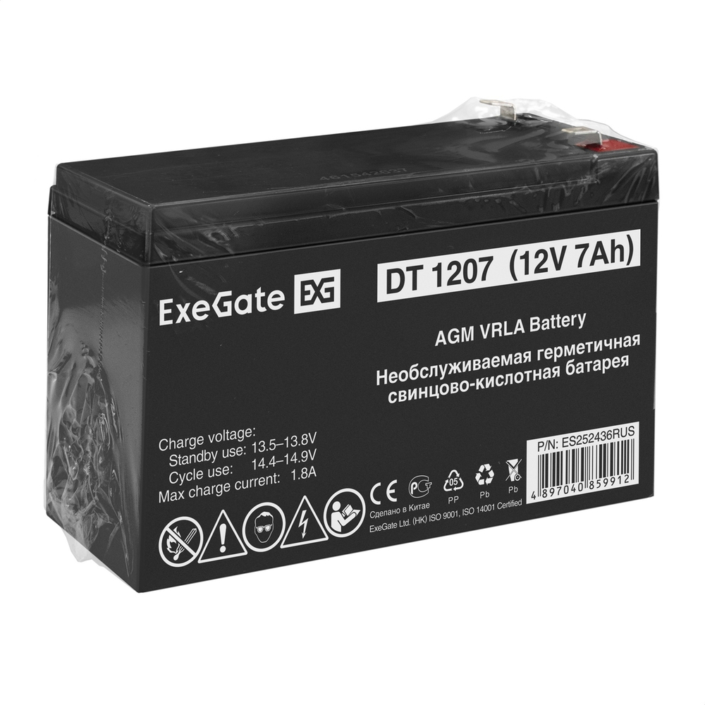 Аккумулятор для ИБП Exegate DT 1207 (12V/7Ah)