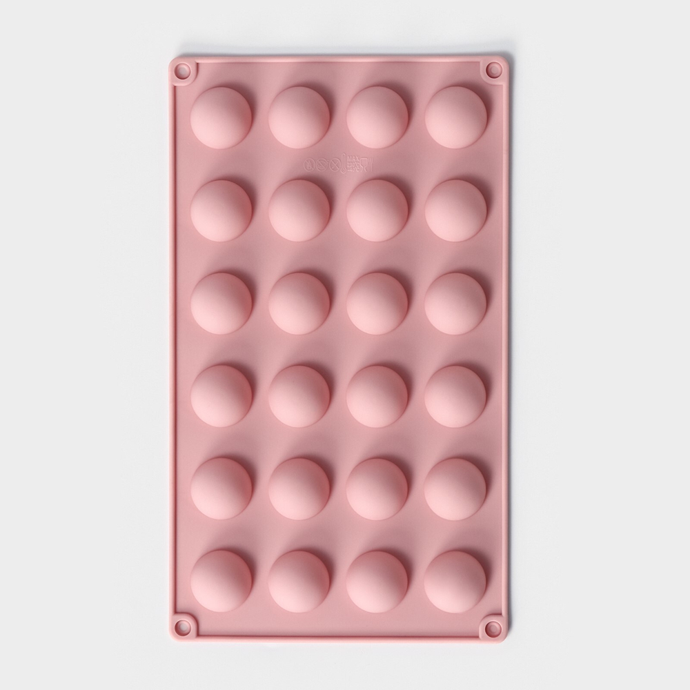 Форма для выпечки силикон, Полусфера 2,8см, 24 ячейки