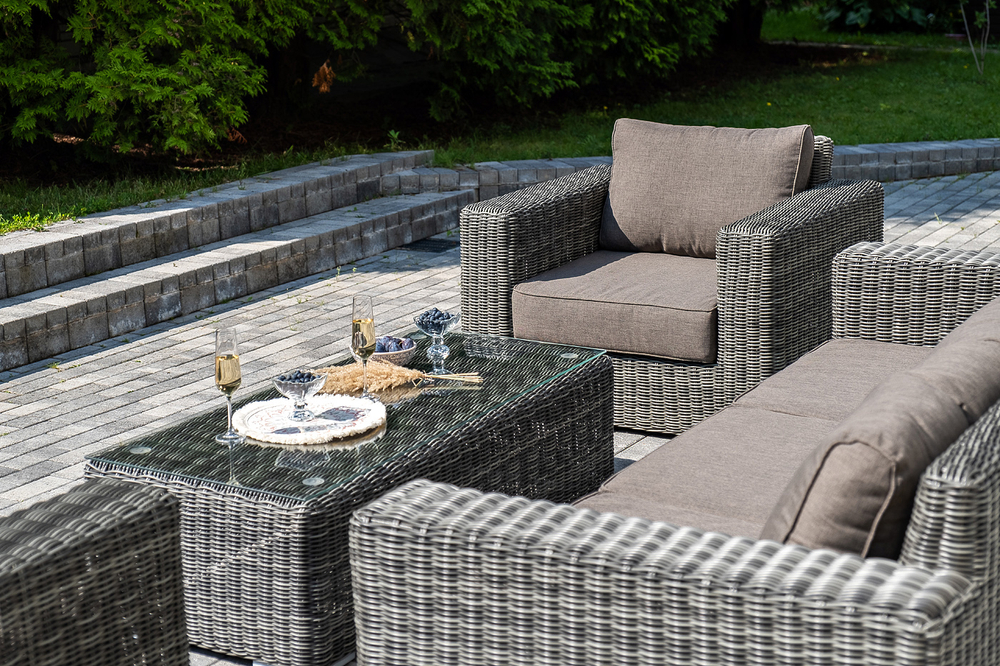 "Боно" лаунж-зона из искусственного ротанга, цвет графит