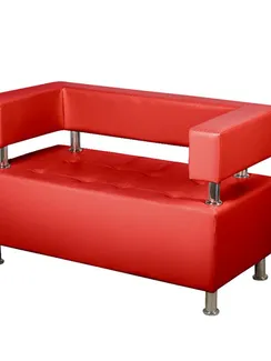 Диван 2-х местный "Борк", красный глянец