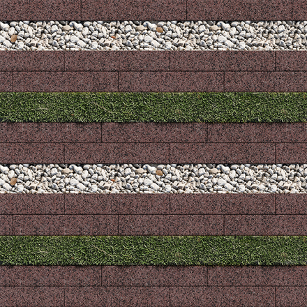 Тротуарная плитка ГАЗОННАЯ РЕШЕТКА - Гранит+ Красный с черным