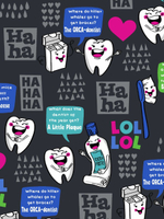 Топ медицинский женский Dickies DK704, принт "Зубной смех", серый, L