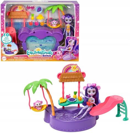 Кукла Enchantimals Mattel - Тропический бассейн - Набор с куклой, обезьянкой и аксессуарами HTW73