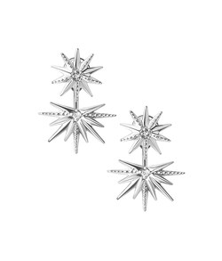 Серьги-джекеты из серебра со вставками из выращенных бриллиантов