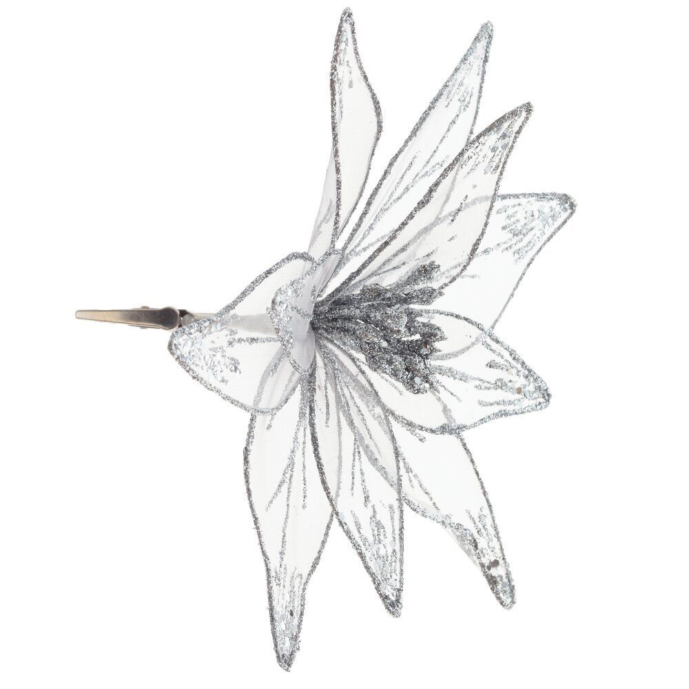 GAEM Цветок искусственный "Пуансеттия" (на клипсе), L23 W23 H12 см