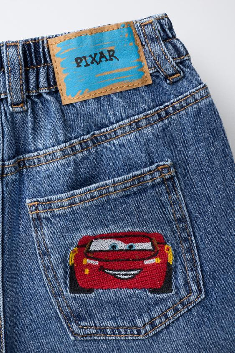 ZARA ДЖИНСОВЫЕ ШОРТЫ © DISNEY PIXAR, ВЫЦВЕТШИЙ СИНИЙ