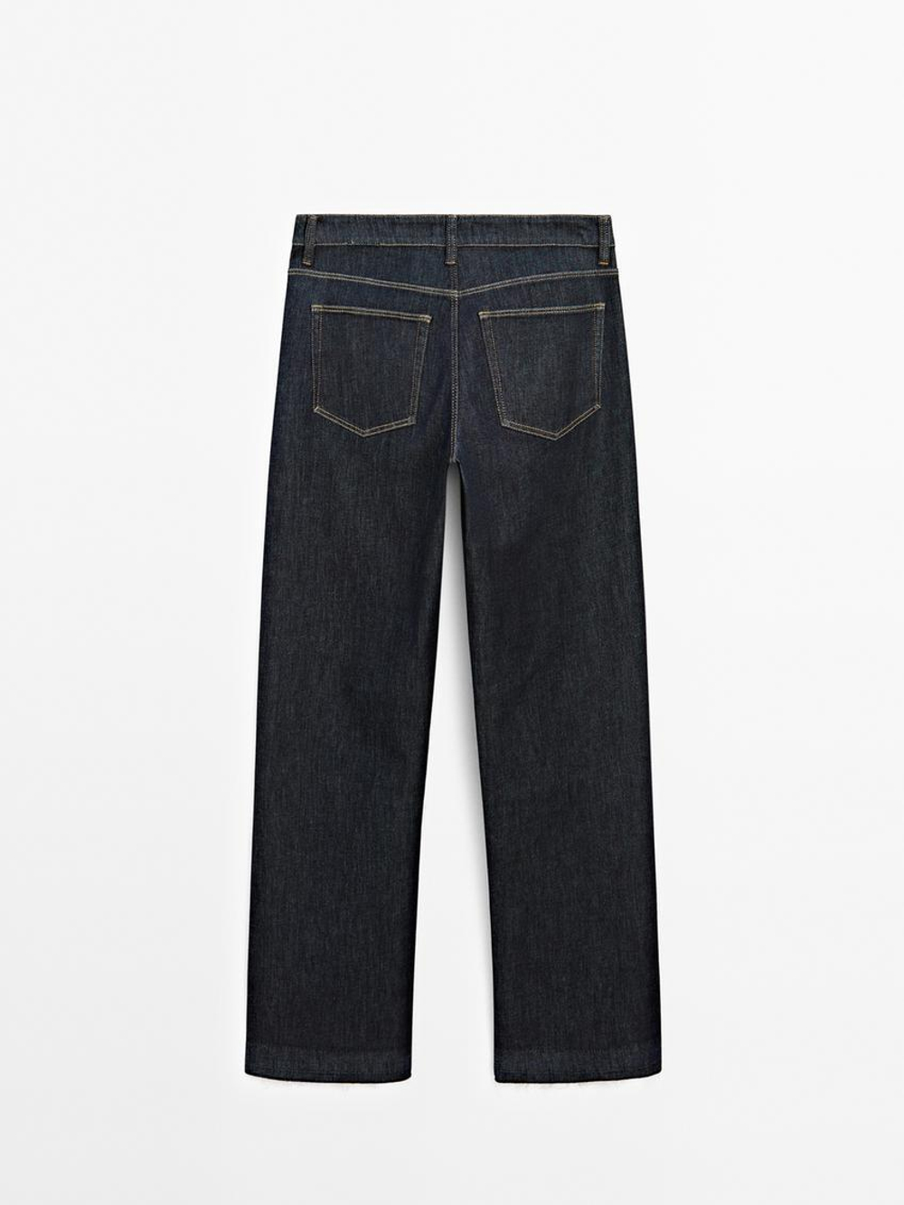 Massimo Dutti Джинсы прямого кроя с декоративными швами, темно-серый