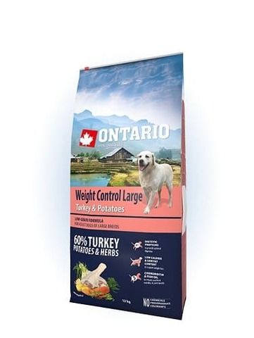 Ontario Adult Large Сухой корм контроль веса для взрослых собак крупных пород с индейкой и картошкой