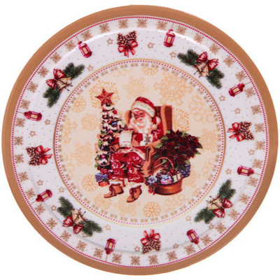 Подставка под кружку керамическая 10,5см «Дед Мороз у ёлки»"