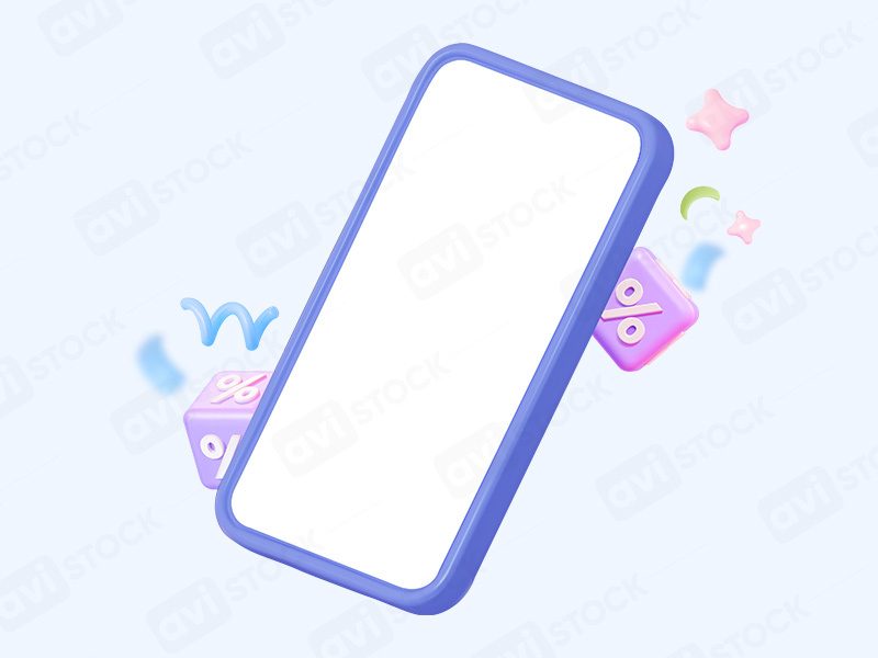 3D Мокап смартфона с конфетти