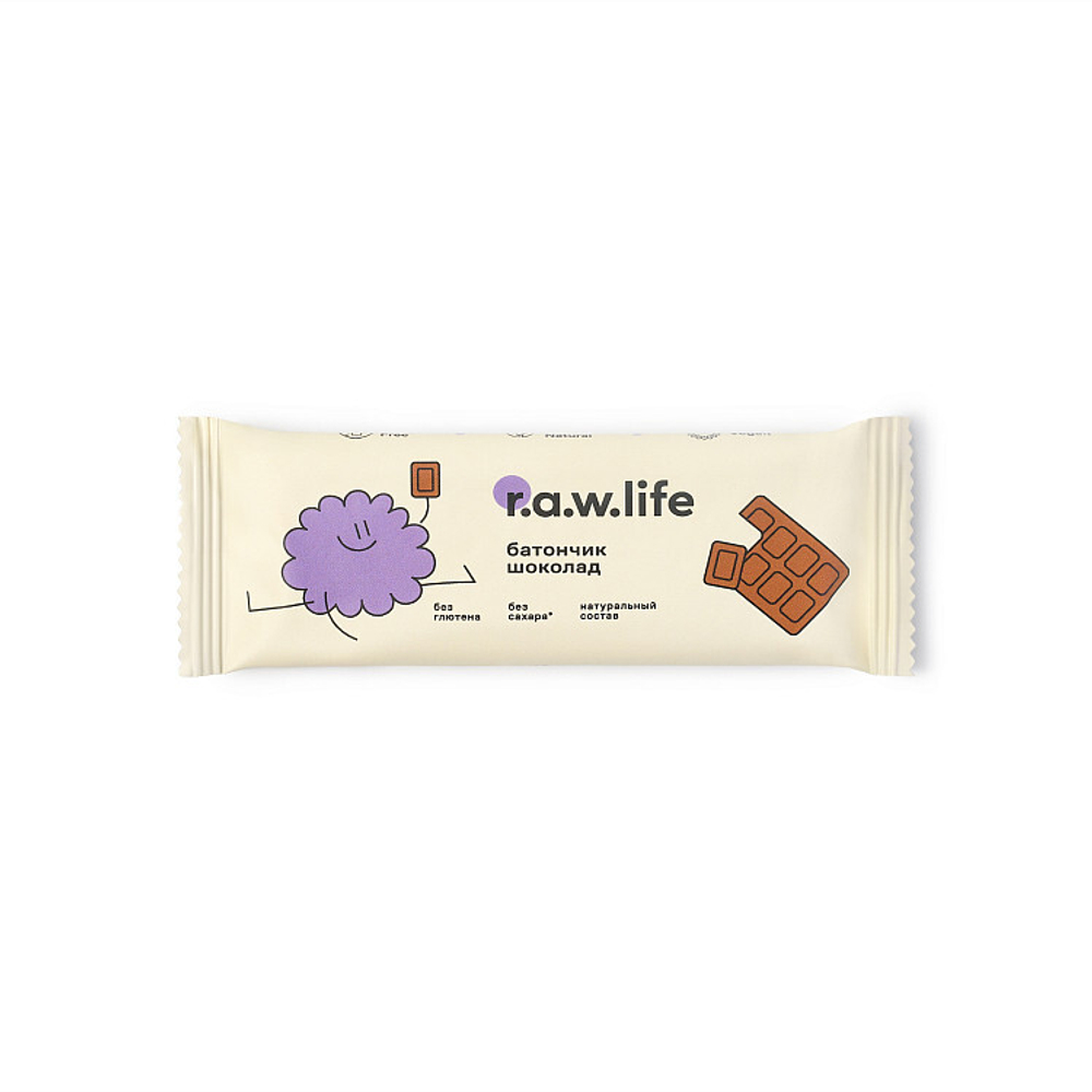 R.A.W. LIFE Батончик злаковый Шоколад 12шт/уп, 33гр