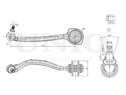 Рычаг подвески поперечный передний нижний левый UNIO SSP-40053