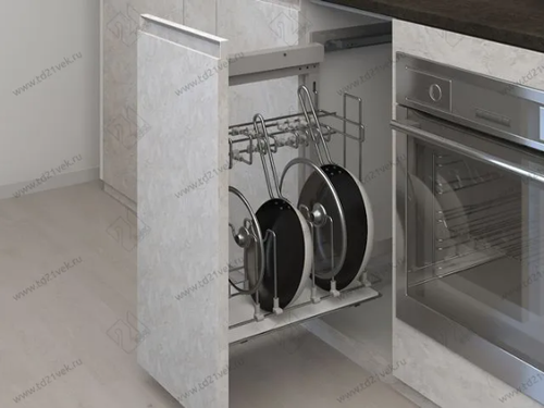 S-2881-C Выдвижная система для сковородок в базу 450 мм, Starax, (310х475х640 мм), правая, хром