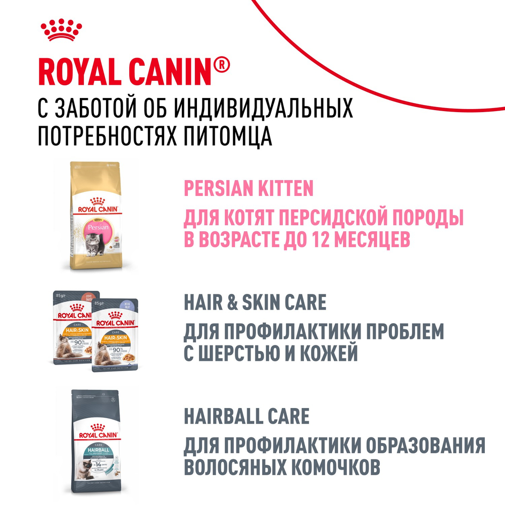 Royal Canin Persian Adult Персиан Эдалт Корм сухой для взрослых кошек породы персидская от 12 месяцев 4кг