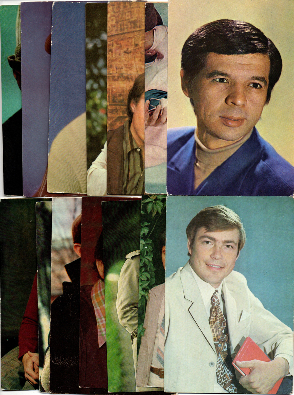 №46 Открытки Артисты и актёры СССР 1970–1980-е г. 25 штук. Цветные, чистые, без повторов
