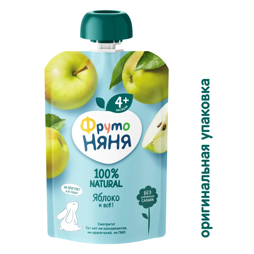 Фрутоняня пауч пюре из яблок 90г с 4 месяцев