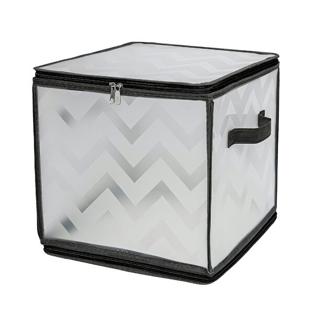 Короб складной на молнии "Зигзаг", Д300 Ш300 В300, серый