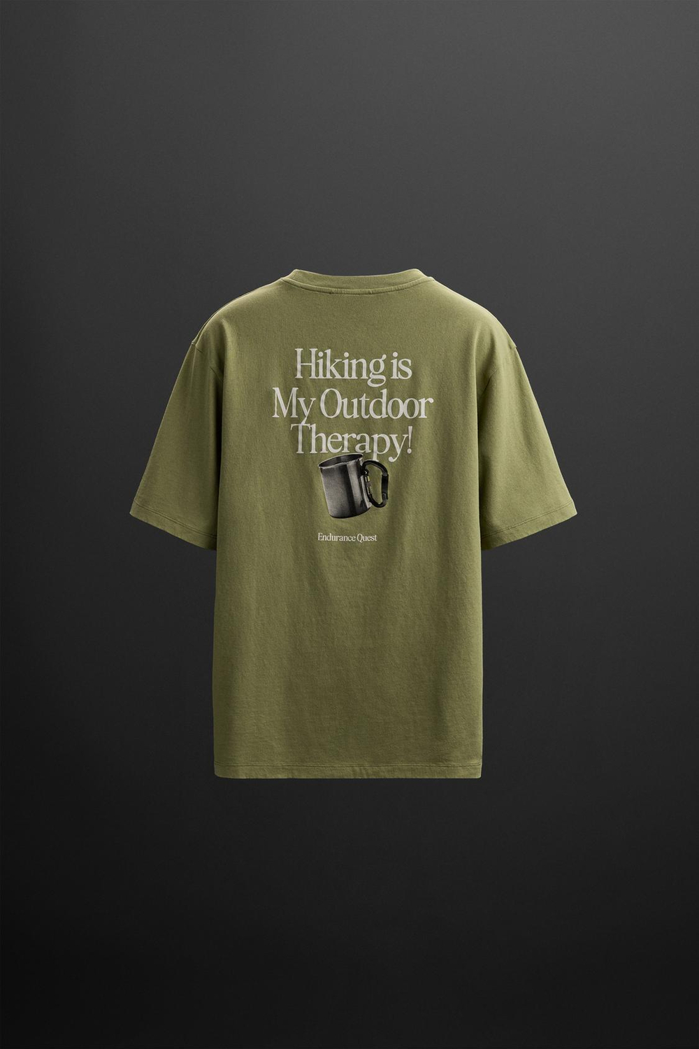 ZARA ФУТБОЛКА С ПРИНТОМ, ЗЕЛЕНЫЙ