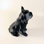 Фигурка статуэтка собаки, французский бульдог, украшение интерьера, черная, 19 см.