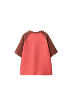 ZARA ФУТБОЛКА С РУКАВАМИ РЕГЛАН, КОРАЛЛОВО-КРАСНЫЙ