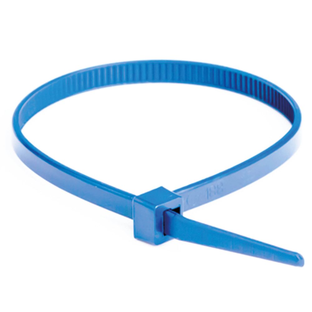 Хомут ETFE химически устойчивый из фторопласта, голубой, 4,8х370