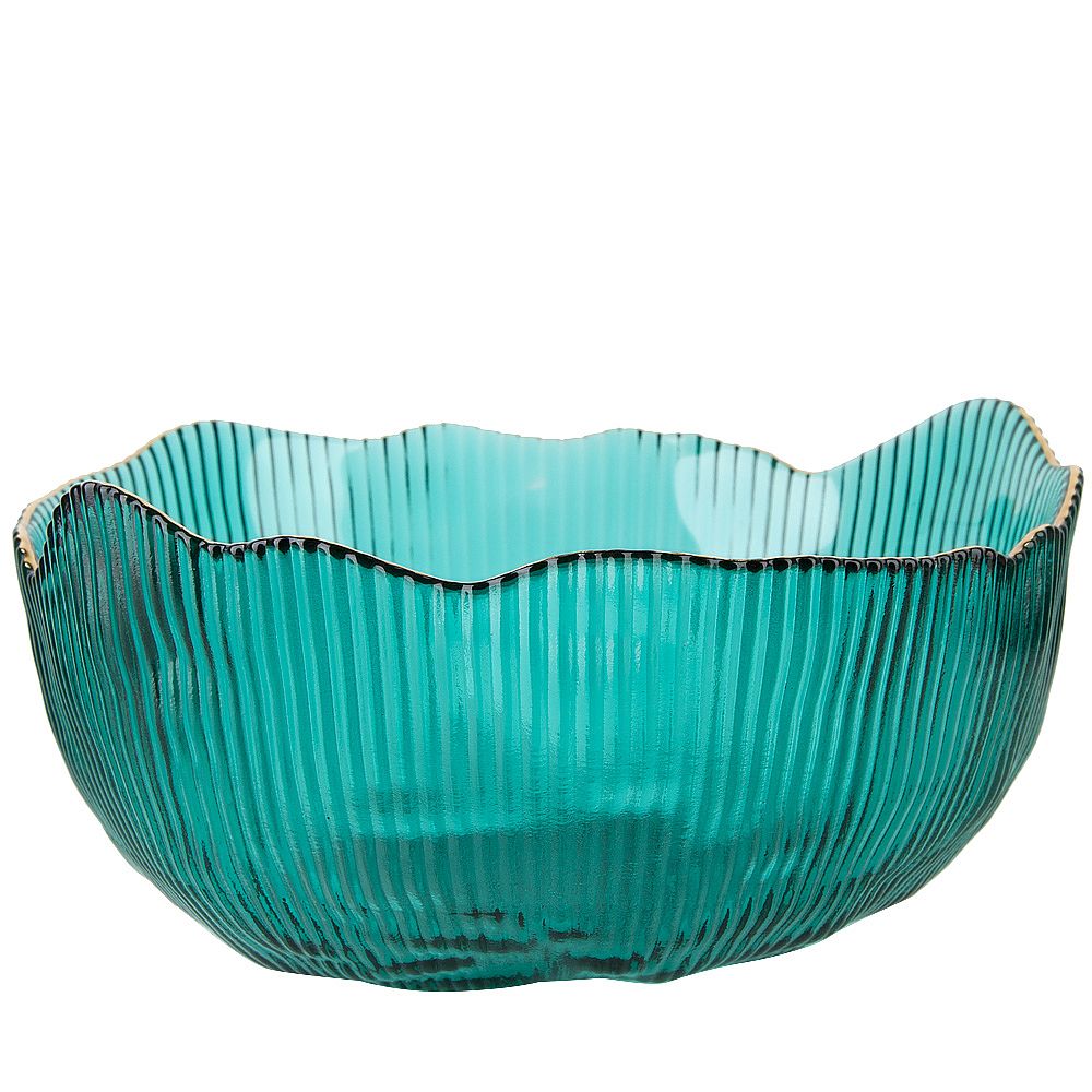 Салатник, набор 3шт. "Frost stripe" (зеленый) d=12,5/15,5/19см (стекло) (транспортная упаковка)