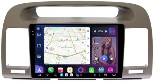 Магнитола для Toyota Camry 30 2001-2006 (рамка оливковая) - FarCar S500-TS20 монитор 9.5" 2K QLED на Android 14, Быстрейшая, CarPlay, 4G SIM-слот