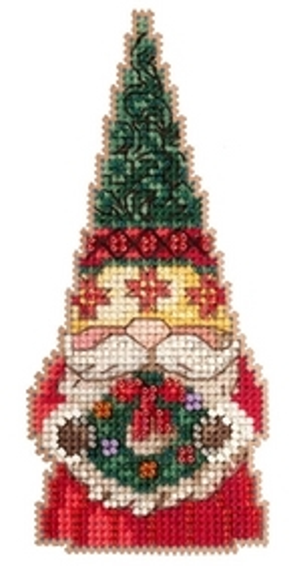 "Гном с новогодним венком"-JS20-2212 вышивка