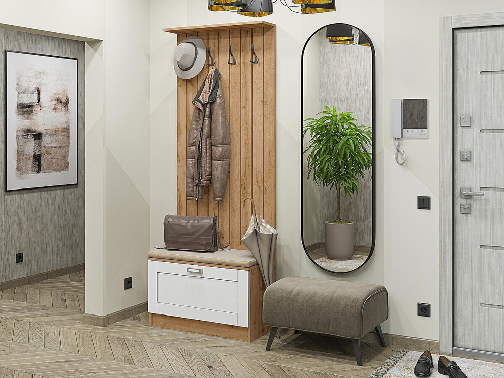 Прихожая Стиль-01 White Silk Дуб Вотан