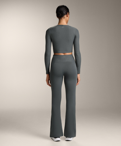 Oysho Лонгслив Comfortlux в рубчик, антрацитово-серый