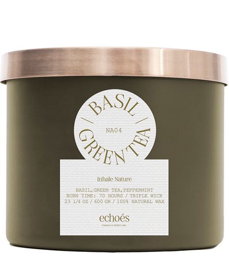 Basil & Green Tea, свеча Inhale Nature collection, Echoes
