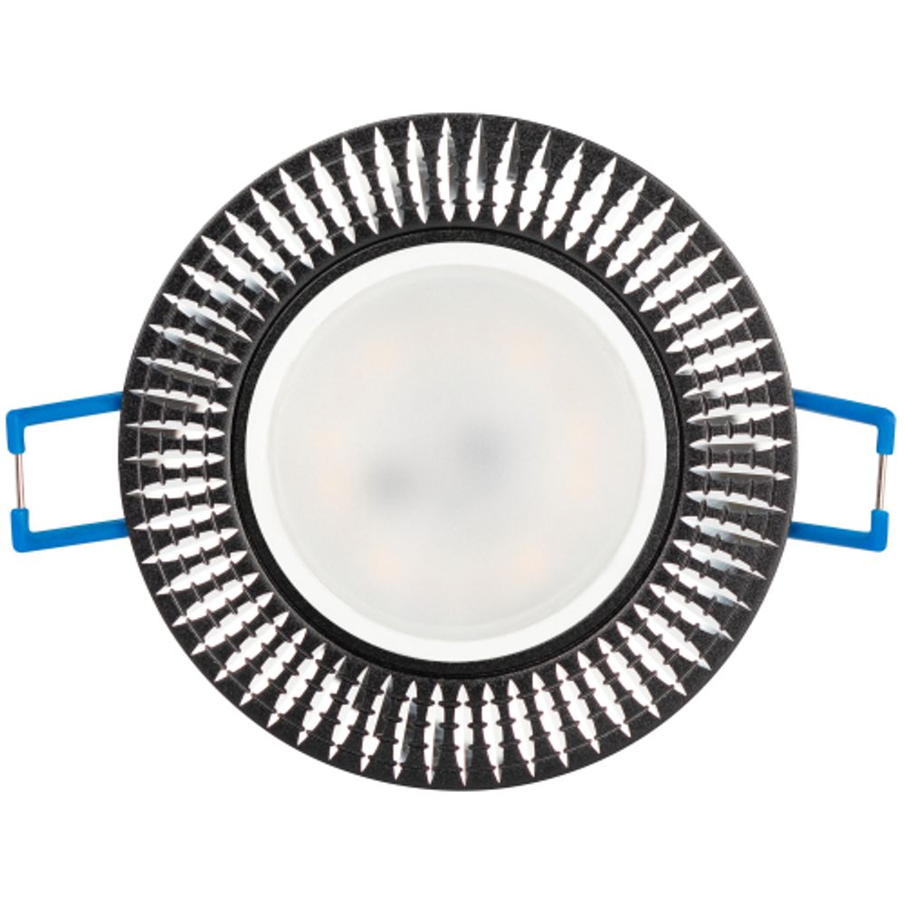 Встраиваемый светильник алюминиевый ЭРА KL32 AL/BK/1 MR16 12V 50W черный серебро | Алюминиевые встраиваемые светильники