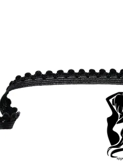 170 59 Резинка ажурная 9 мм, черный 170, Греция