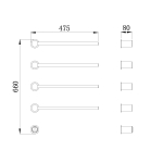 Полотенцесушитель электрический RAGLO R350.52.33 встраиваемый сенсорный с терморегулятором, матовая медь