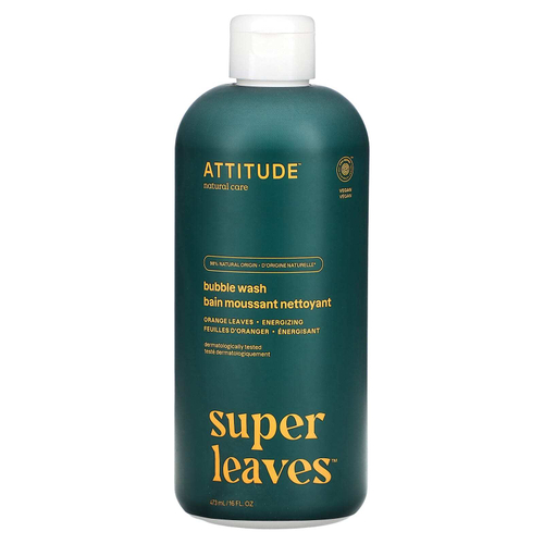 ATTITUDE, Super Leaves, мыльные пузыри, листья апельсина, 473 мл (16 жидк. унц.)