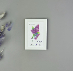 Фоторамка пластиковая 10х15 см, белый, без фактуры, арт. 1015.144274